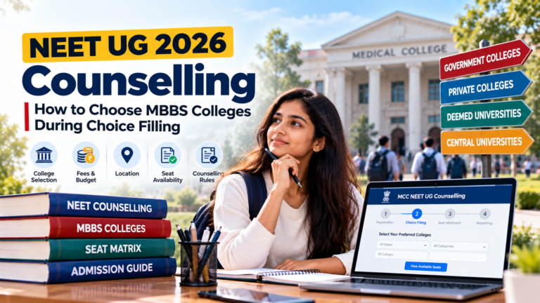 NEET UG 2026 Counselling: How to Choose MBBS Colleges During Choice Filling